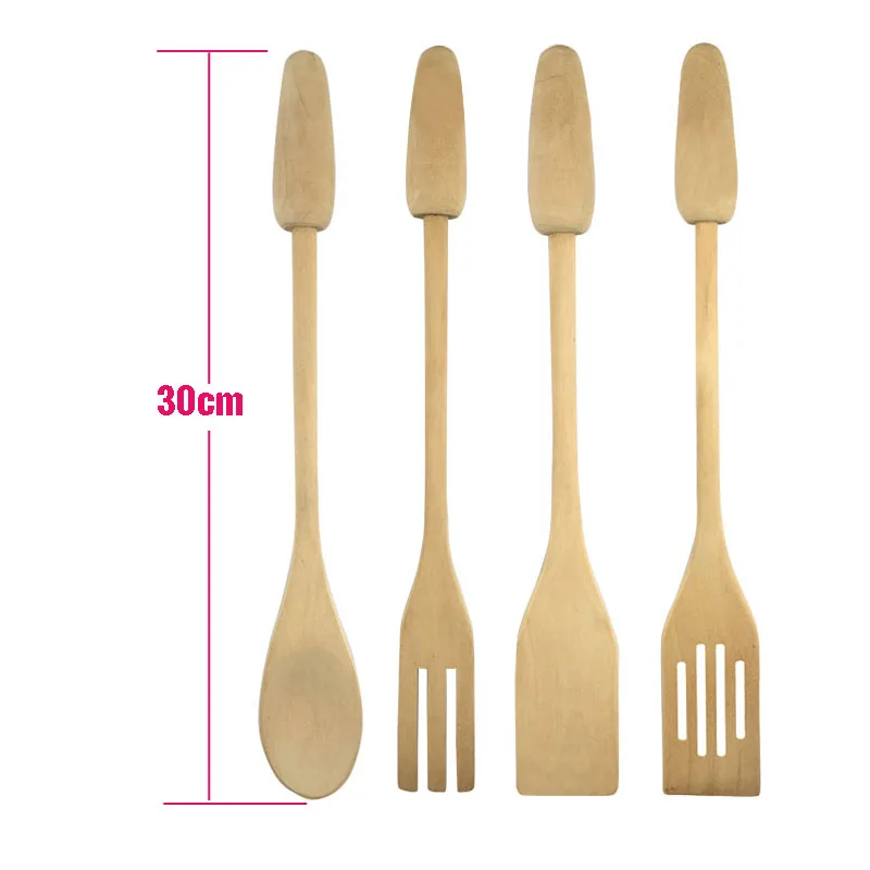 Kitchen Utensils Set Wooden Spoon Fork Turner Spatula Natural Kitchen Tools
