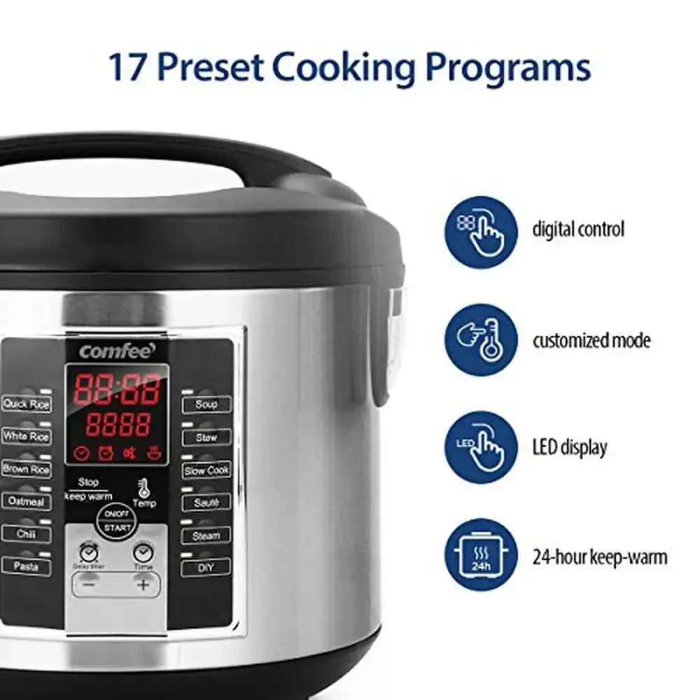 12-in-1 Digital Rice Cooker Steamer 5.2Qt Multi Cooker Large Capacity All in One 4