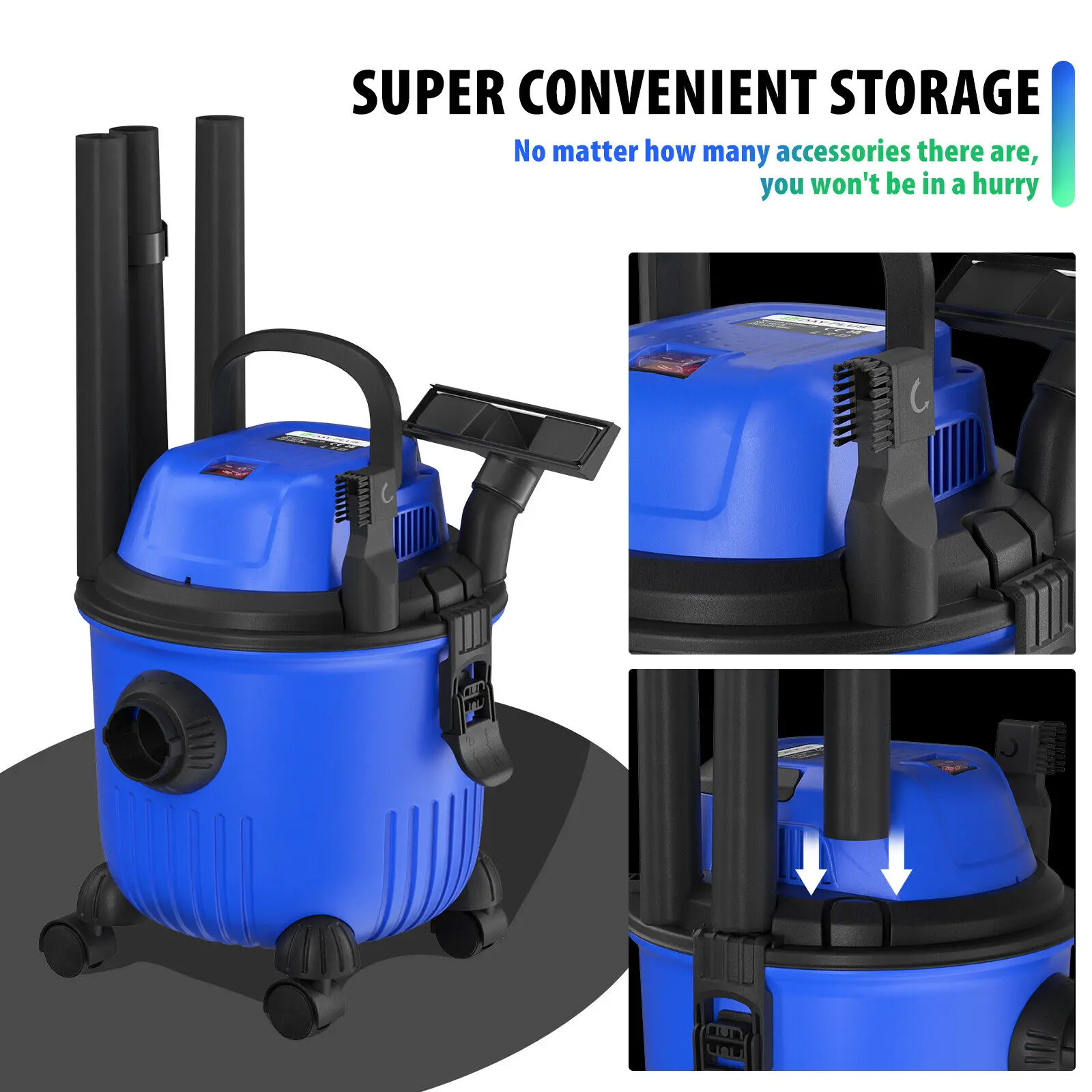 DayPlus 3 in 1 Wet & Dry Vacuum Cleaner Powerful 5000W Lightweight Floor & Carpet Bagless Vacuum Cleaner,15L 35KPA For Home