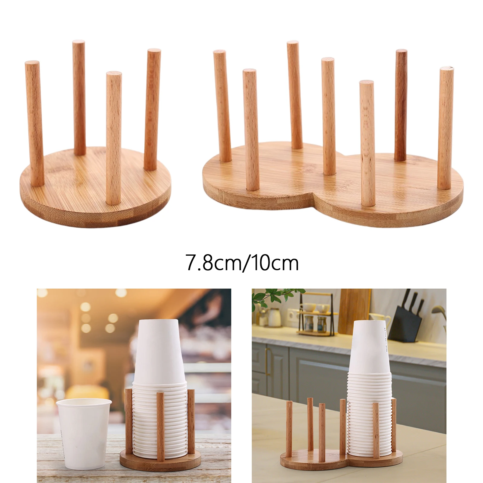 Cup Storage Holder Paper Cup Dispenser Durable Cup Dispenser Storage Holder Rack Shelf Organizer Disposable Cups Holder with Longer Stick Mug for kitchen Bar Home Deco