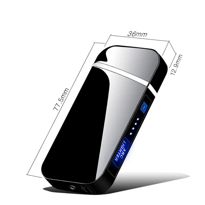 Smart Chip Electric Dual Arc USB Lighter Outdoor Windproof Pulse Plasma Flameless Digital Power Display Lighter Men's Gift 4
