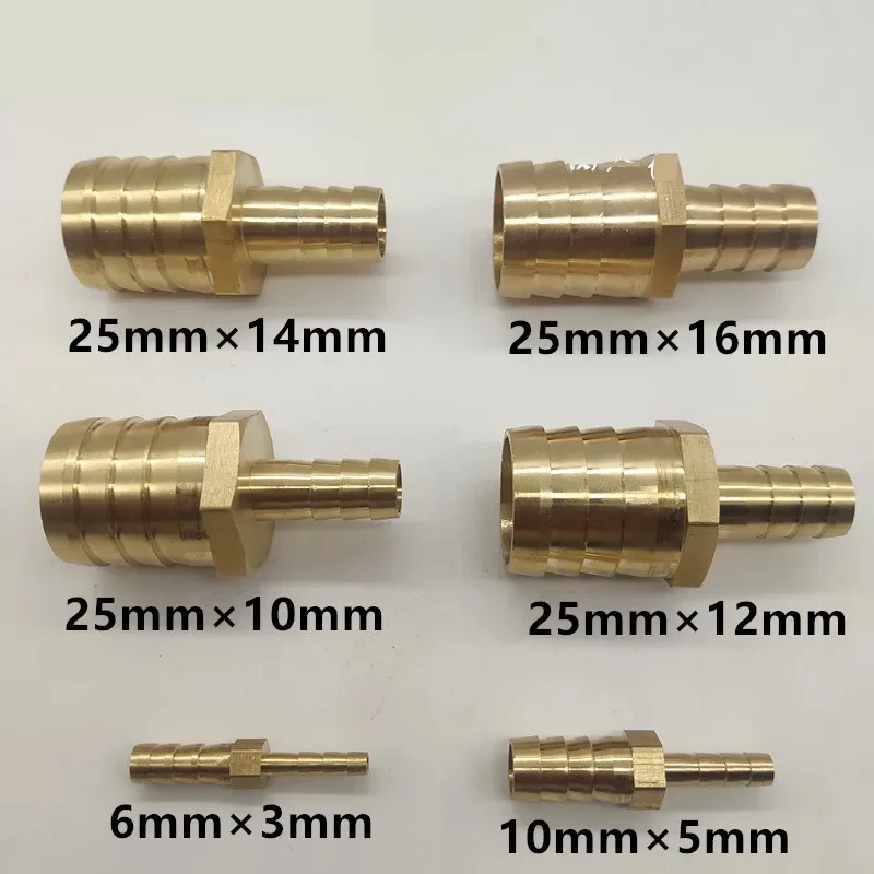 Gás cobre farpado acoplador conector adaptador, latão reta Mangueira Encaixe de tubulação, reduzindo a junta, 3mm, 4mm, 5mm, 6mm, 7mm, 8mm, 10mm, 12mm, 14 milímetros, 16 milímetros