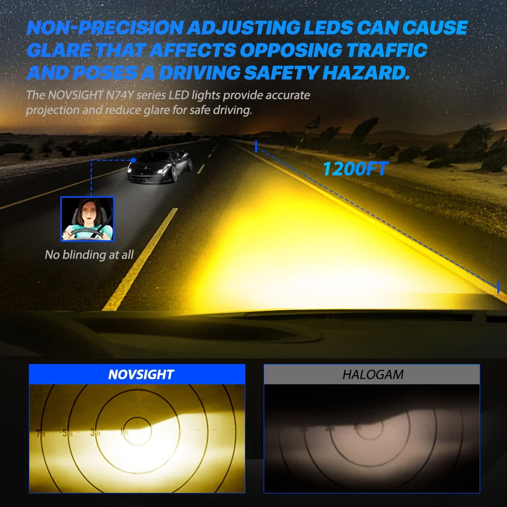 LED Car Lights LED Lights LED Bulbs LED Headlights LED Car Headlights NOVSIGHT H11 LED Headlights For Car LED H7 H1 9005 HB3 9006 HB4 With Fan 12V Auto Headlamp Light Bulbs 3000K 36W 7500LM