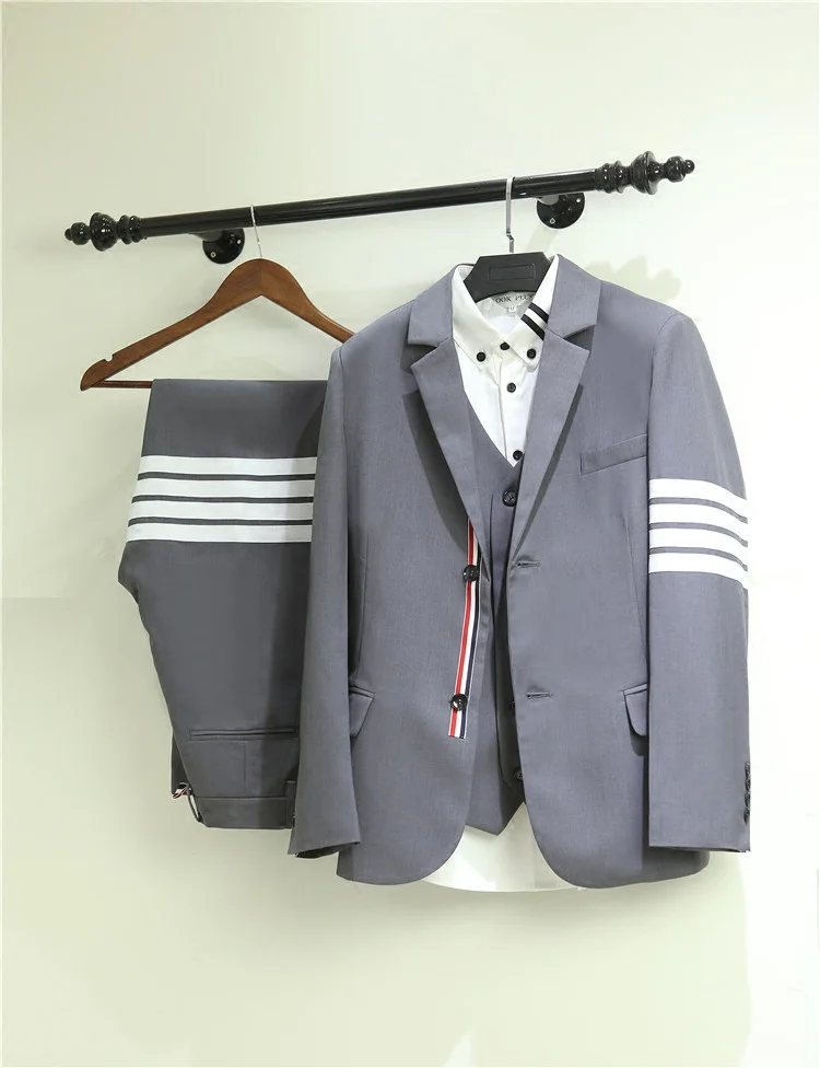 

Men's suits Korean version slim TB suit vest three-piece groomsmen dress British style business casual trend
