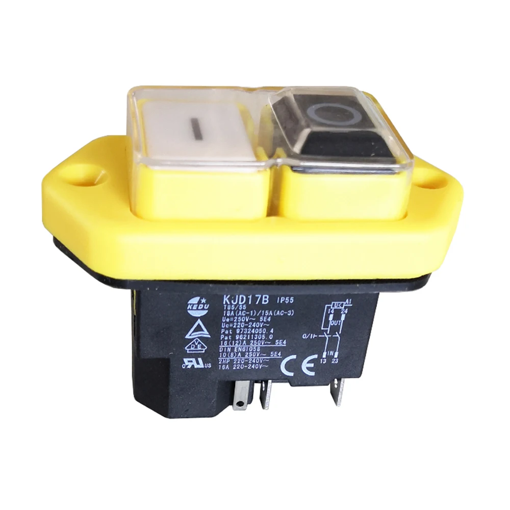 KEDU KJD17B 230V Electromagnetic Pushbutton Switch for Concrete Mixer and Lathes 5Pins Magnetic Push Button Switches