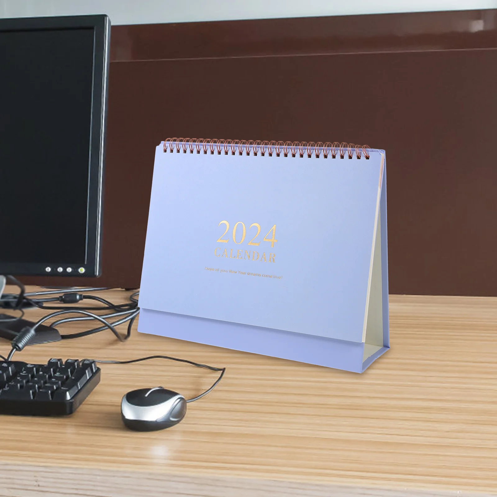 Desk Calendar Office Home Decorations New Year Standing Flip Desktop Calendar Portable Daily Planning Monthly Calendar