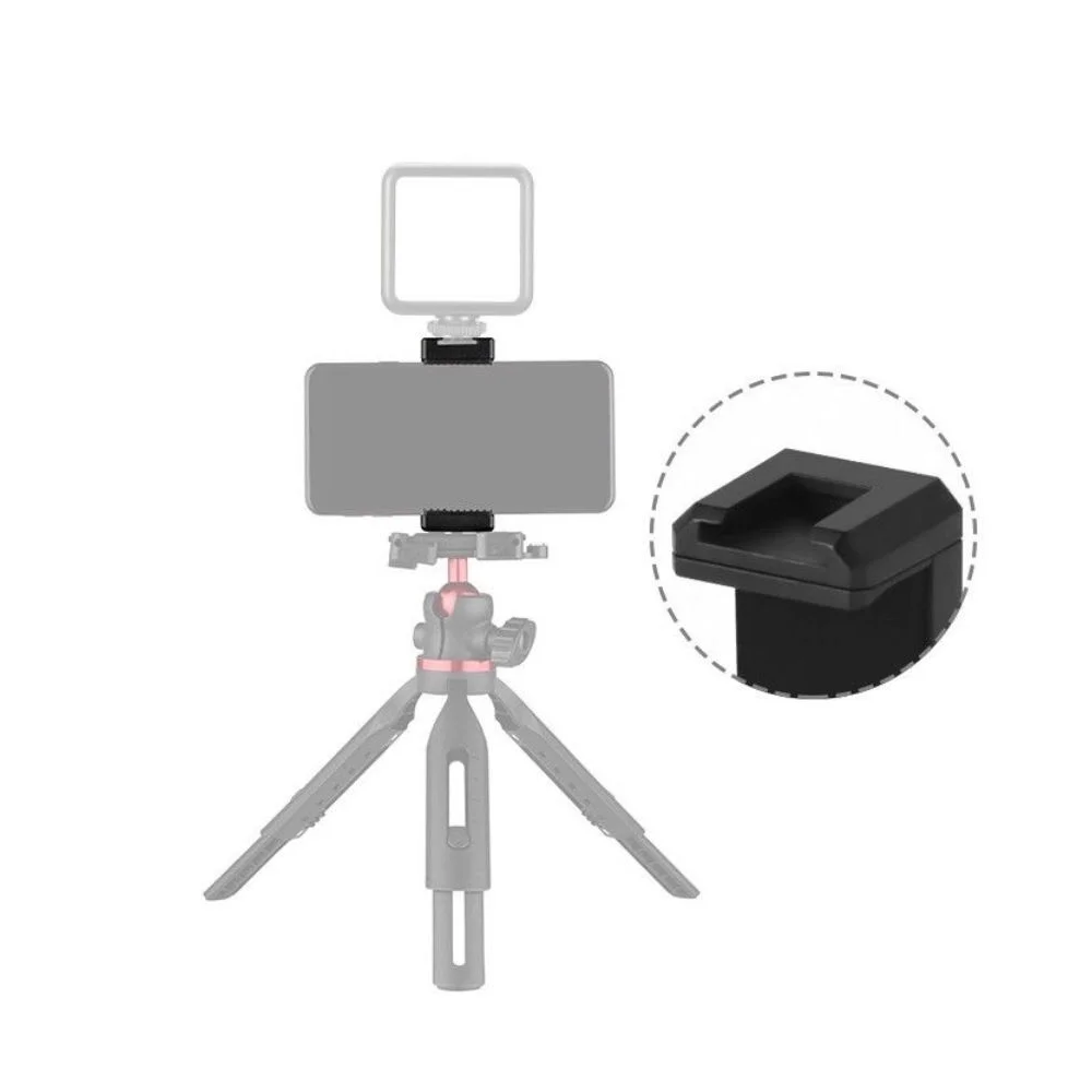 Phone Clip Tripod Mount Holder with Cold Shoe for Microphone LED Video Light 1/4'' Screw for iPhone 15 Samsung Galaxy Google