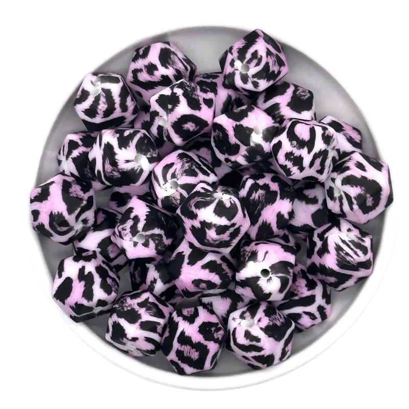 Colorful Hexagon Silicone Beads for DIY Crafts and Decorations (10/20pcs, 14mm)