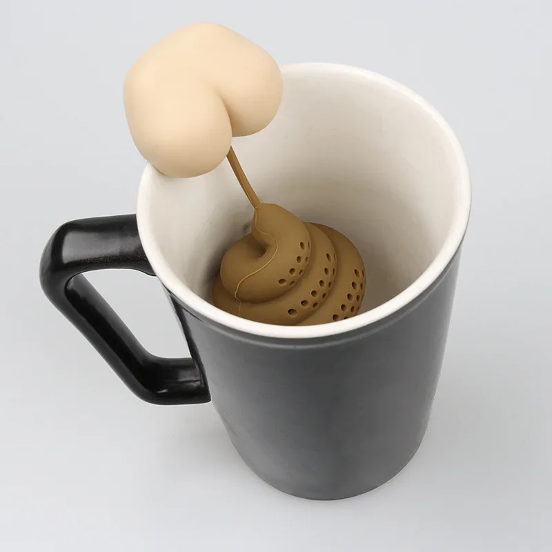 Divertido filtro de té infusor de café colador de té silicona colador de té portátil filtro de té en forma de caca 