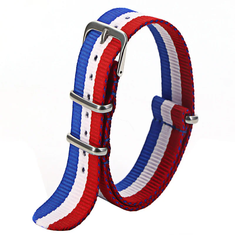 Nylon Army Sports Watch Strap – Black Adjustable Belt with Buckle