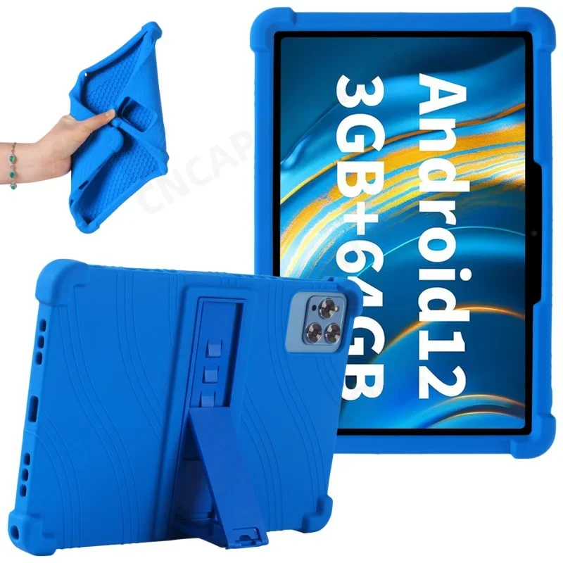 Durable Soft Silicone Tablet Cover with Kickstand - Thicken Shockproof Protective Case