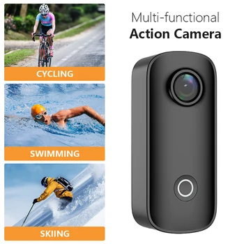 SJCAM C100 / C100Plus Mini Thumb Camera 1080P30FPS / 4K30FPS H.265 12MP 2.4G WiFi 30M Waterproof Case Action Sport DV Camcorder 1