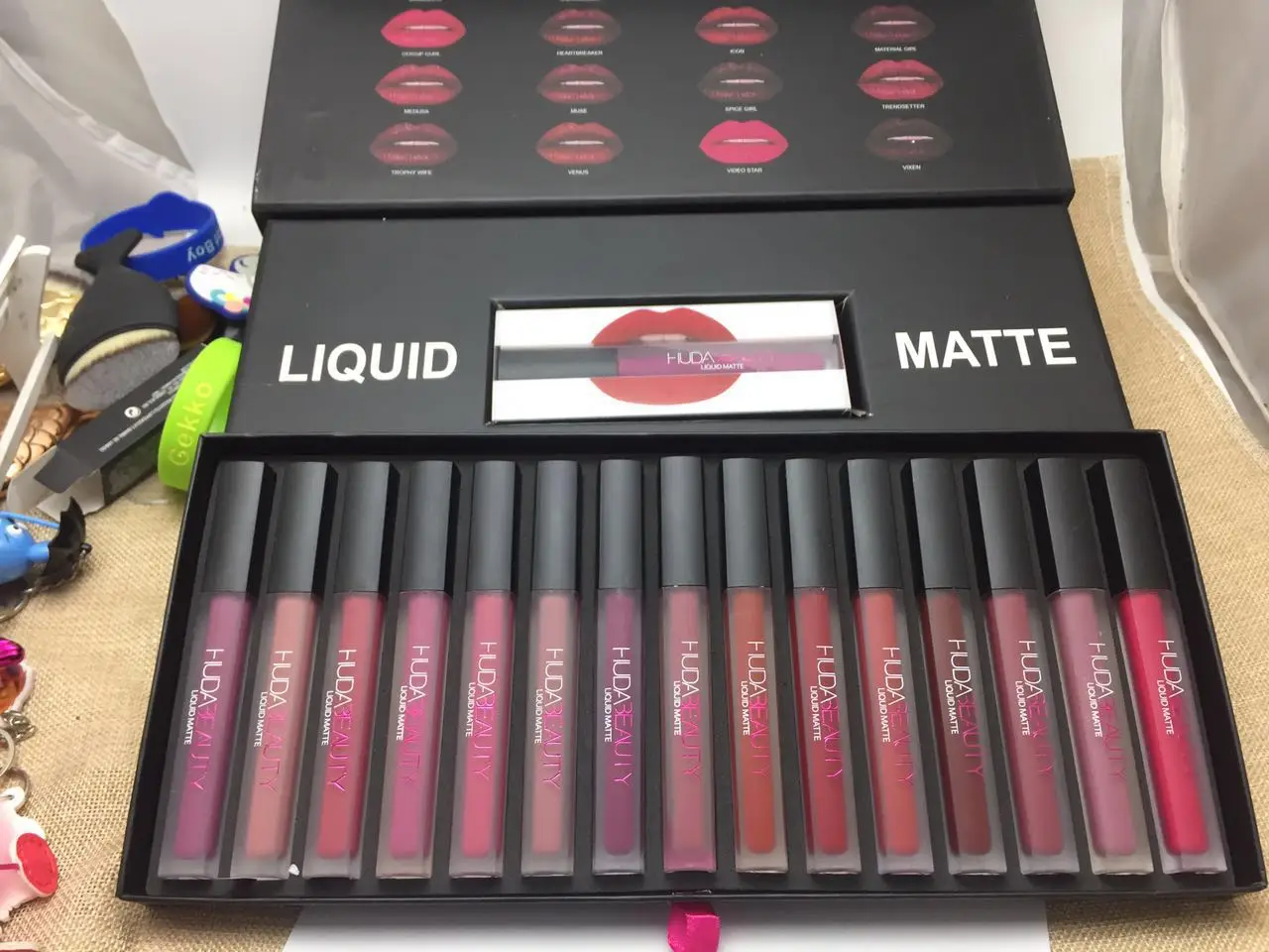 NEW Hudas Beauty MAKE UP KIT 16 colors Matte lipstick makeup lasting  waterproof liquid lip gloss lipstick - AliExpress
