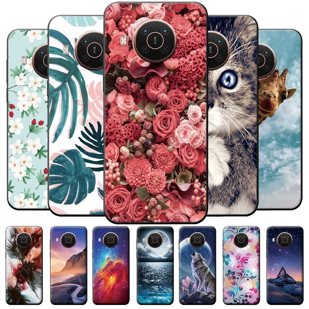 EMODIL Nokia X10 / X20 Case Cover Black Slim Fit Silicone Matte Black Heavy Duty Protection