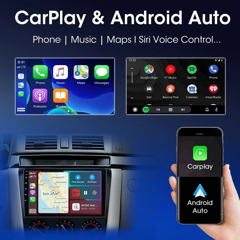 Vtopek-Radio Multimedia con GPS para coche, reproductor con Android 11, 9 pulgadas, 4G, Carplay, DSP, 2Din, estéreo, para Mazda 3, 2004-2009, con BOSE