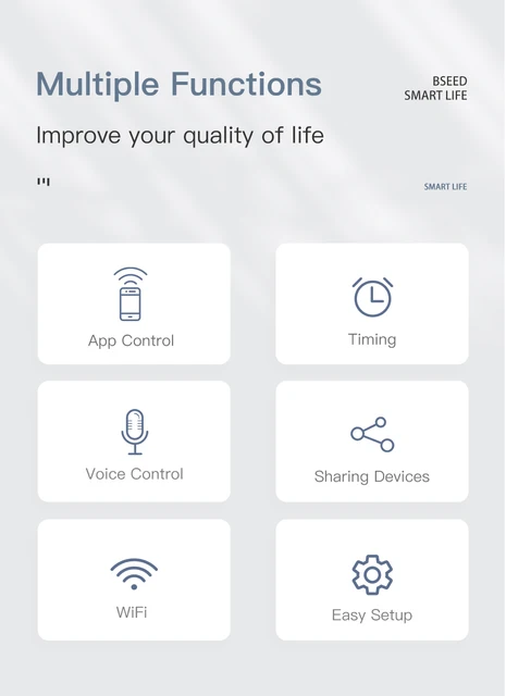 BSEED Interruptor de luz inteligente, interruptor táctil WiFi de 1 banda  con control de aplicación Smart Life y función de temporizador, protector  de