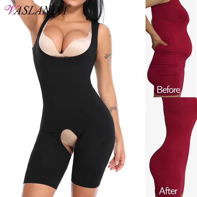 Women Shapewear Full Body Shaper Slimming Bodysuit Open