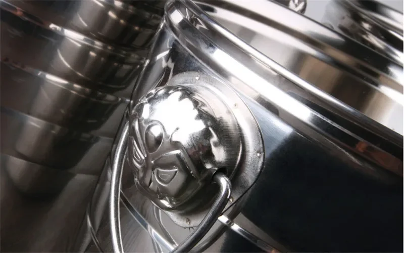 3L 5L 7L Stainless Steel Bar Ice Bucket Two Handles Champagne Bucket Wine Spit Wine Barrel Container Ktv Club Supplies