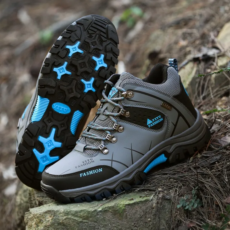 2023 New Men's Winter Snow Boots Waterproof Leather Sports Super Warm Boots Outdoor  Hiking Boots Work Travel Shoes Size 39-47