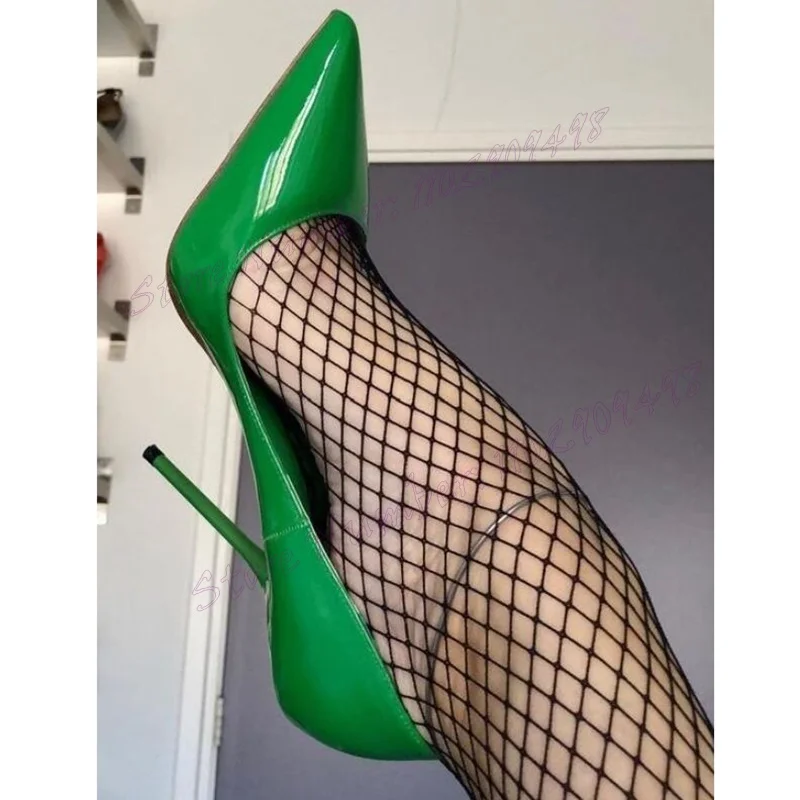 

Green Patent Leather Shallow Pumps Pointed Toe Shoes for Women Stilettos High Heels Sexy Lady Shoes 2024 Zapatos Para Mujere