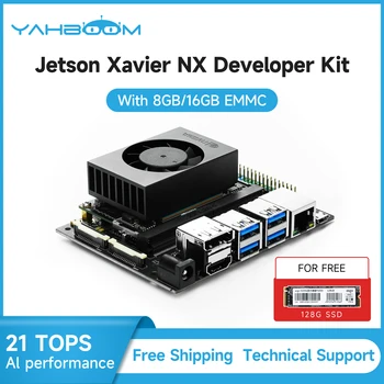 Jetson Xavier NX 개발자 키트, 코어 모듈 포함 16G eMMC 버전, 인공 지능 파이썬 프로그래밍, 128G NVMe SSD 포함
