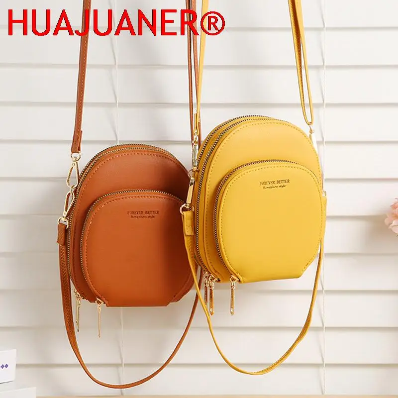 

Women Shoulder Bag Small Crossbody Bag PU Female Large Capacity Mobile Phone Bag Ladies Handbag Gift Multiple Intervals Card Bag