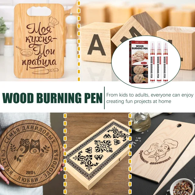 3pcs Scorch Wood Burned Marker Pyrography Pens Eco-friendly Round