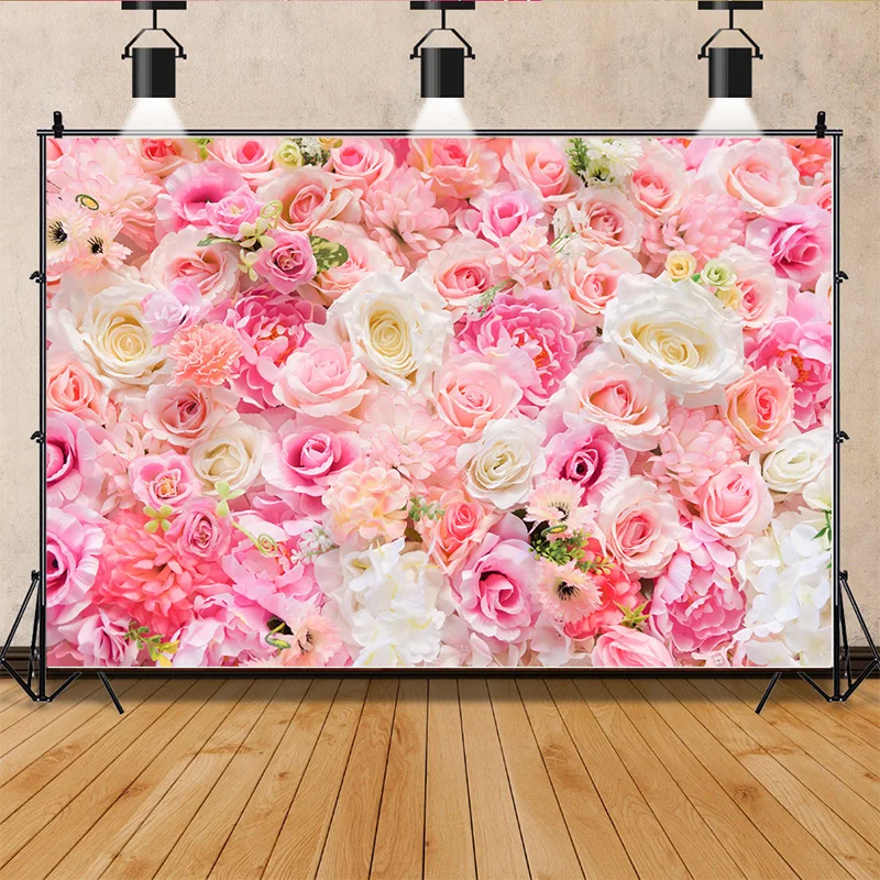 

SHENGYONGBAO Happy Valentine's Day Photography Backdrops Romantic Flower Roses Birthday Decor Balloons Photo Background RQ-67