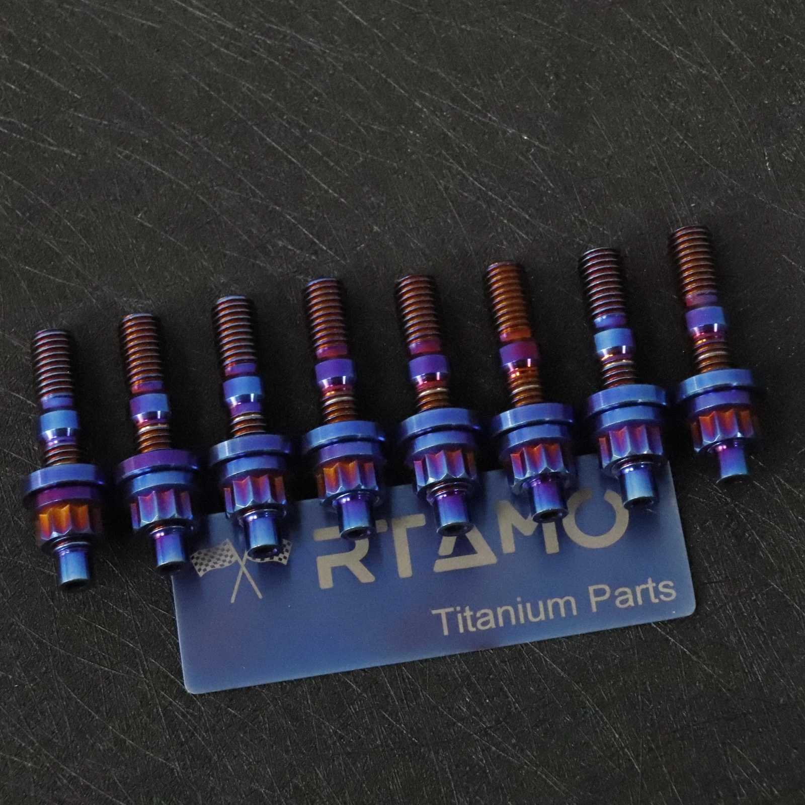 Titanium Alloy Exhaust Manifold Stud Kit 8 Pieces Kit Burnt Blue for F20C/F22C exhaust assembly
