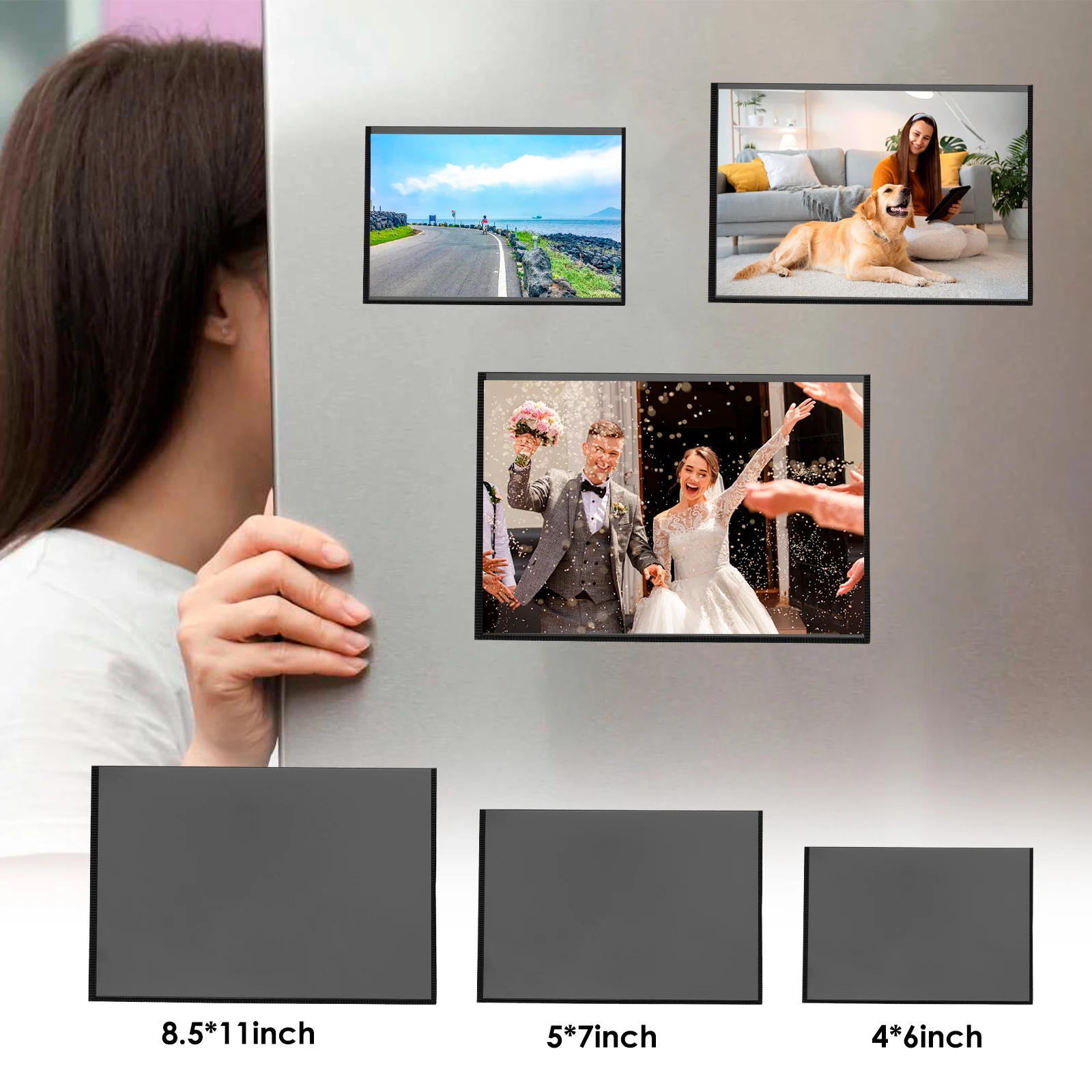 10Pcs 4x6 5x7 Inch Magnetic Picture Frames for Refrigerator