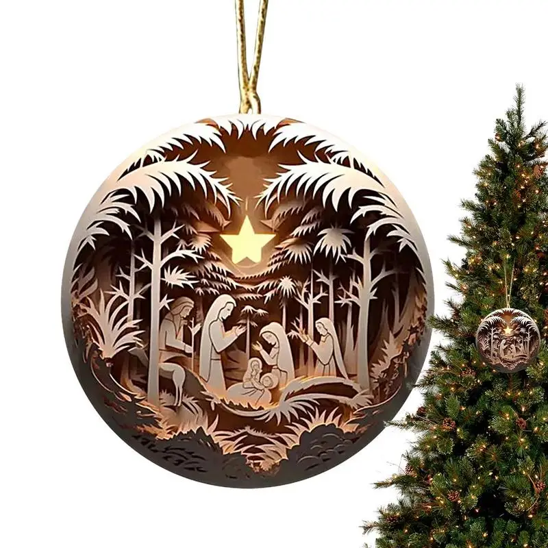 

Nativity Ornaments 5pcs Keepsake Jesus Christ Hanging Ornament Exquisite Indoor Nativity Scene Ornaments Party Decoration Scene