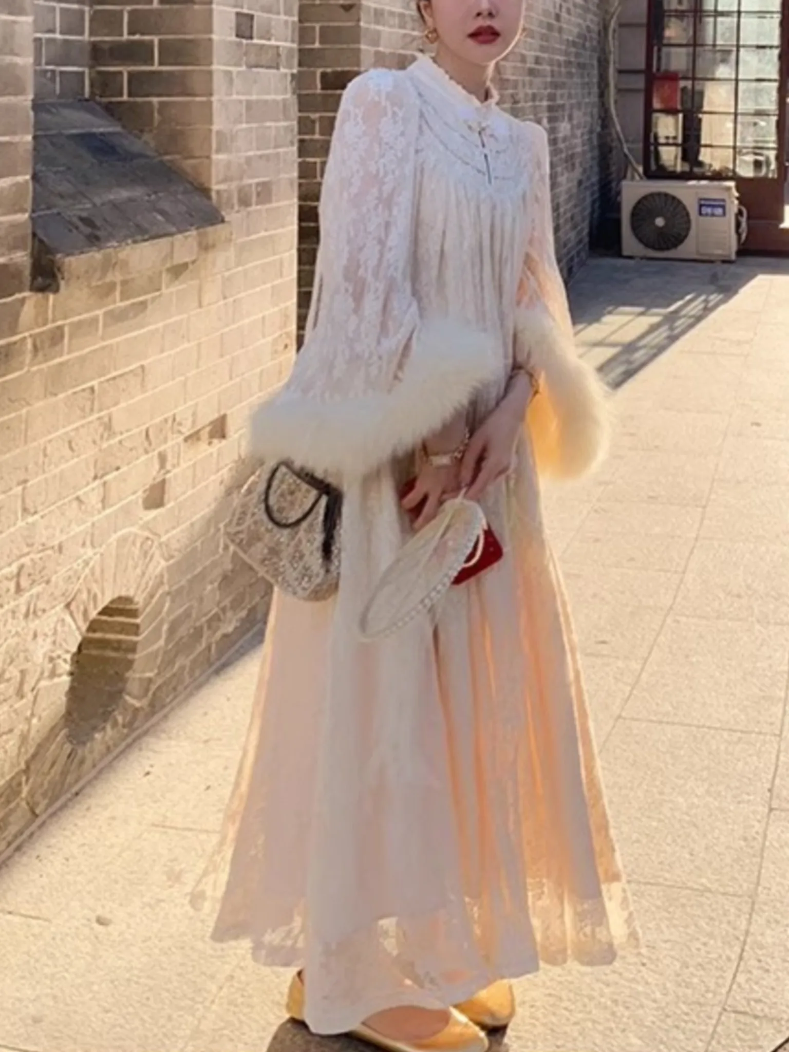 

Elegant Luxury Birthday Party Long Dress Women Vintage Solid A-line Vestidos Spring Fashion Flare Sleeve Robe Mujers Vestidos