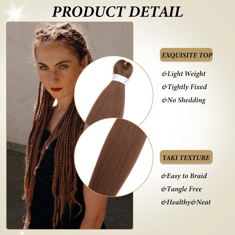 Pre-stretched Braiding Hair Long Braiding Hair Hot Water Setting 26 Inch Premium Synthetic Fiber Crochet Twist Braids for Women