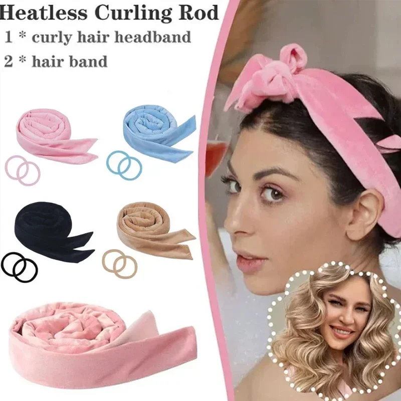 Butterfly Tie Heatless Hair Curler Soft Wave Form Curly Hair Products Sleep Rollers Lazy Curling Rods Hairstyle Tools hair styling tool,hair curling tools