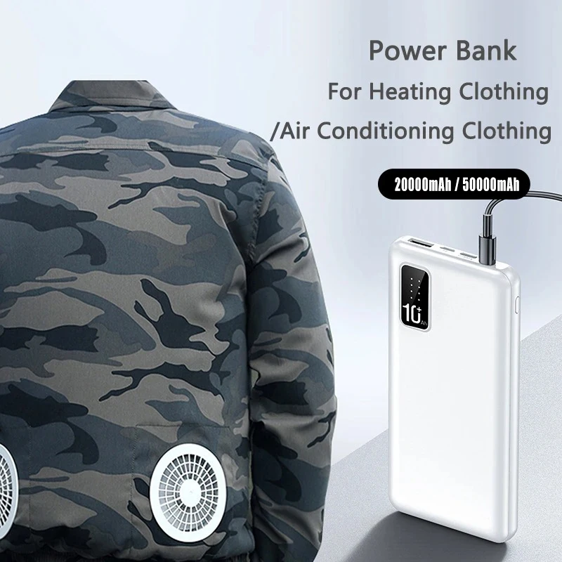 50000mAh 7.4V/3A Power Bank Portable USB Charger Fast Charging External Battery For Heating / Vest AirConditioning Xiaomi Iphone 2