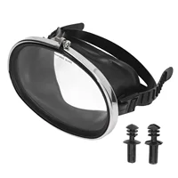 Diving Goggles Free Diving Goggles HD Tempered Glass PVC Oval Shape Anti Fog Single Lens Scuba Goggles for Fisherman Black 1