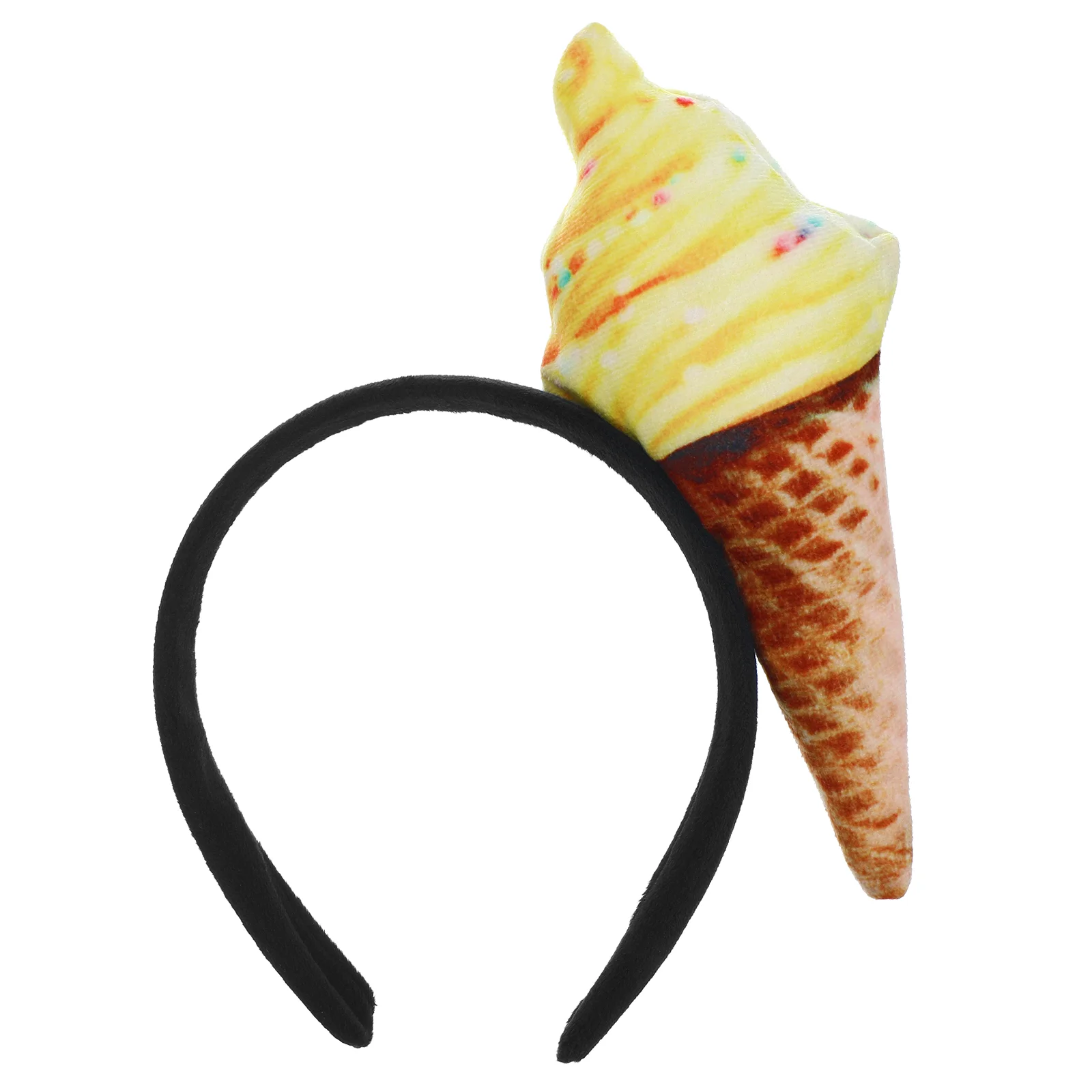 

Ice Cream Headband Cone Shape Headpiece Women Girls Funny Hair Hoop for Washing Face Party Costume Dresssing Up Cosplay Decor