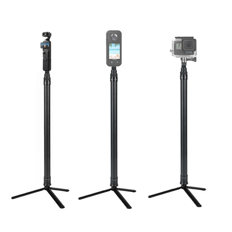 Description Picture 2 of item2in1 Holder 1.5M Carbon Fiber Selfie Stick Monopod Metal Tripod for DJI Pocket 3 /gopro Hero /insta360/DJI Action 4 3 2 1 Camera
