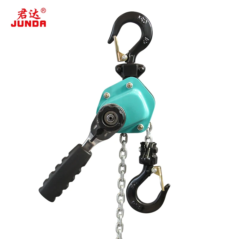 Junda Mini Lever Hoist Chain Block 250KG 500KG 750KG 1.5m 3m 6m Manual Hoist Hook Chain Handle