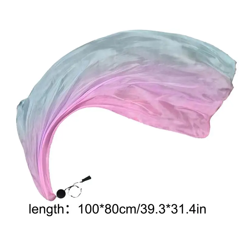 Dance Silk Veil Belly Dance Silk Scarf Veils Poi Streamer Gradual Colors Silk Poi Flags With Poi Ball Belly Dance Silk Scarf 6