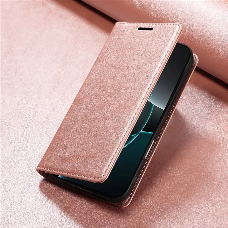 Premium Flip Wallet Case: Double Folding Design with Anti-theft Technology and Magnetic Closure