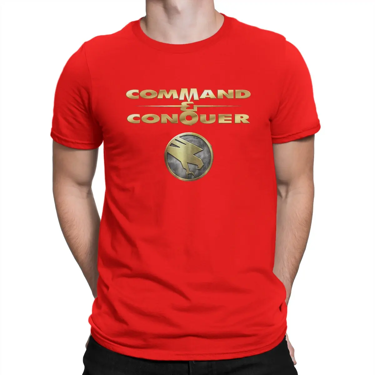 thumbnail image 1 of Camiseta de Águila Dorada para Hombre, Alerta Roja, Cuello Redondo, Manga Corta, Algodón, Humor, Regalos de Cumpleaños de Alta Calidad, 1 of 7