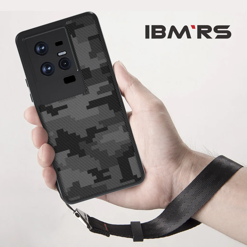 

BMRS Compatible with vivo iQOO 11/iqoo 11s case, Prevents Accidental Drops (Comes with wrist strap)Camo Transparent Phone case