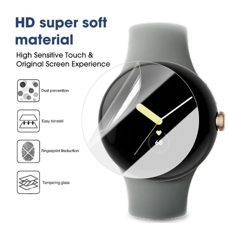 Ultra-Thin Anti-Scratch Screen Protector Pack for Smartwatches - Hydrogel Film Accessory