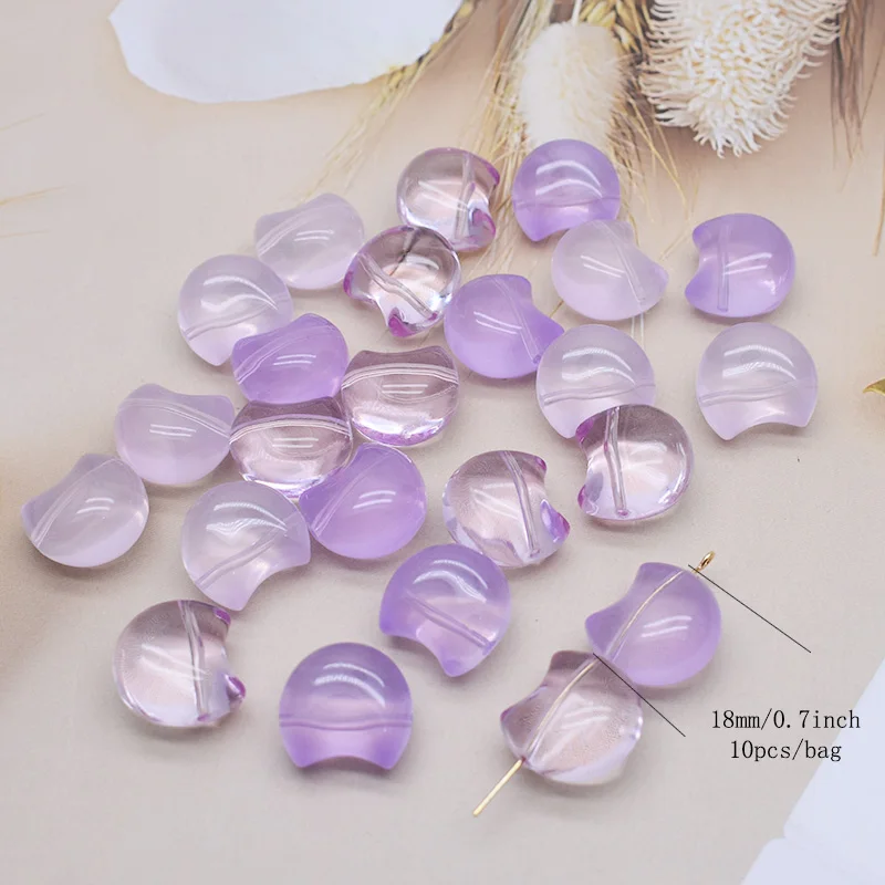 18mm 10pcs 혼합 색상 유리 구슬 다채로운 핑크 문 유리 구슬 Jewelny 만들기 DIY를위한 느슨한 스페이서 비즈