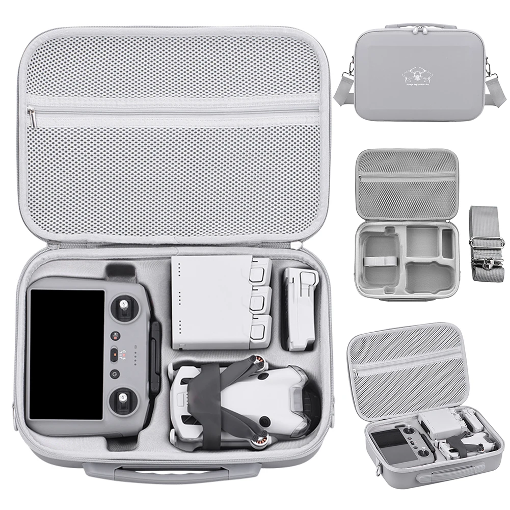 Portable Carrying Case PU Leather Shockproof Travel Drone Box Anti-scratch Carrying Bag Case Waterproof for DJI Mini 4 Pro Drone