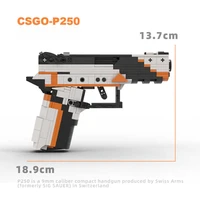 MOC Weapon Building Block Gun P250 Toy Assembly Can Shoot High Difficulty New Mechanical Boy Bricks Children's Toys 5