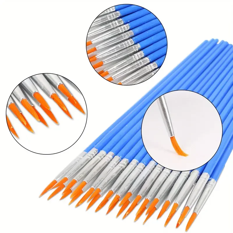 100pcs Paint Brushes Set for Kids Acrylic with Flat Round Pointed Paint Brushes Craft Watercolor Oil Painting Brushes 5