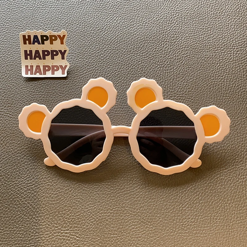 Baby Girls Lovely Colors Bear Ears Sunglasses UV400 Acrylic Fashion Children Outdoor Protection Sunglasses Kids Sun Glasses