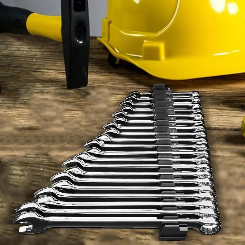 Magnetic Wrench Organizer Rack for Toolbox Wrench Holder Space-Saving Design Holds Up to 23 Wrenches Tool Drawer Storage Shelf